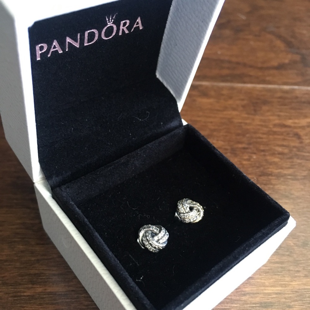 Pandora Sparkling Love Knots Stud Earrings